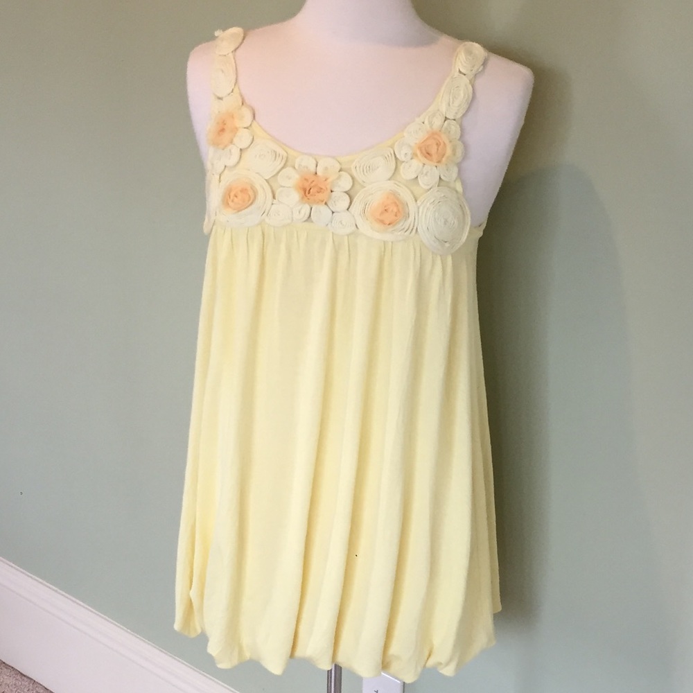 Yellow Babydoll Tank Dress, Size M (Juniors)